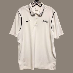IDAHO VANDALS Polo Shirt Mens Medium White Black NIKE Swoosh College Football